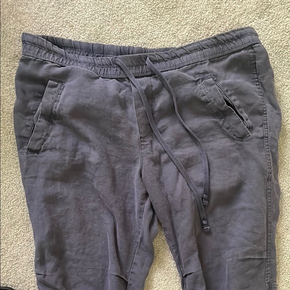 Navy Casual Pants James Perse linen pull on L 3 - Picture 5 of 6